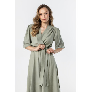 Sage női midi ruha megkötővel
