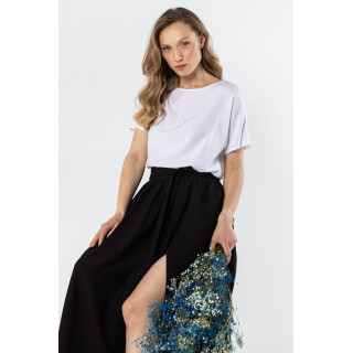 Női fekete maxi szoknya megkötővel