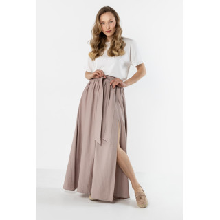 Női bézs maxi szoknya megkötővel