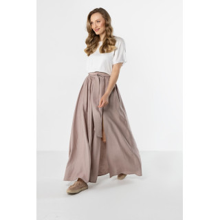 Női bézs maxi szoknya megkötővel