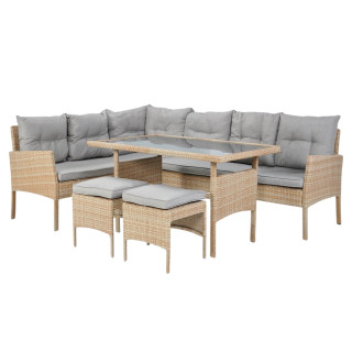 Rattan bútor szett "BERNO" - sarokkanapé, 2 ülőke, asztal