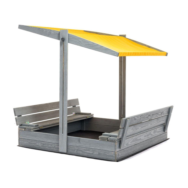 Lezárható, impregnált homokozó tetővel és UV-szűrővel - 120x120 cm