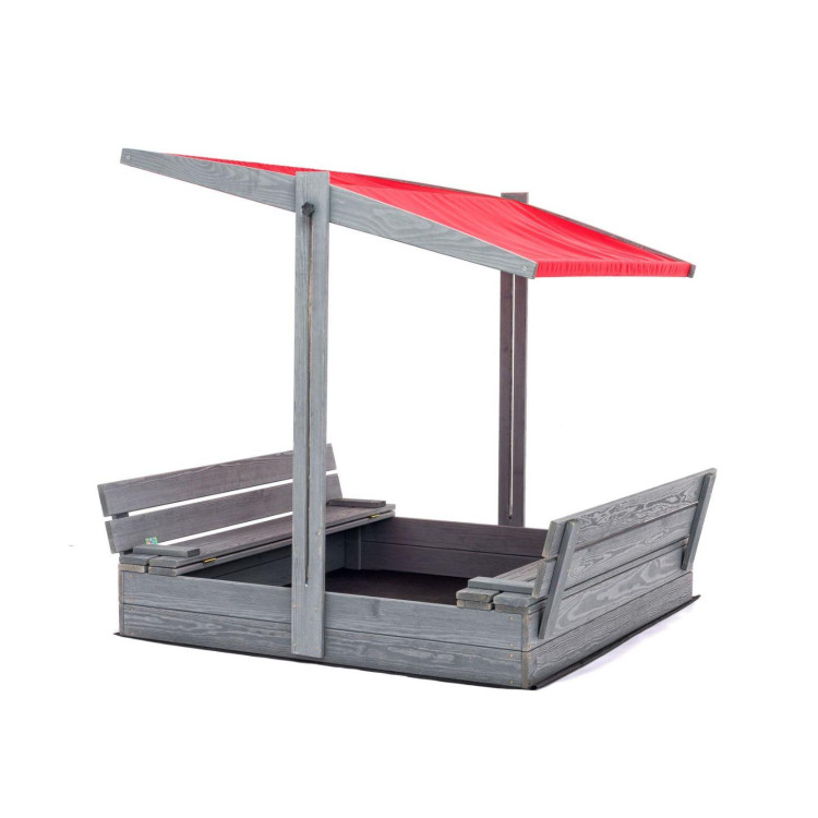 Lezárható, impregnált homokozó tetővel és UV-szűrővel - 120x120 cm