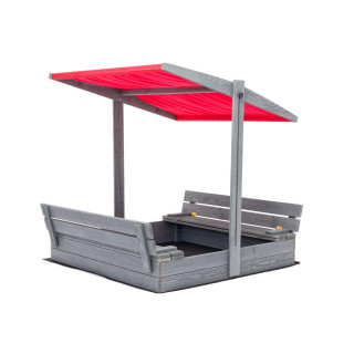 Lezárható, impregnált homokozó tetővel és UV-szűrővel - 120x120 cm