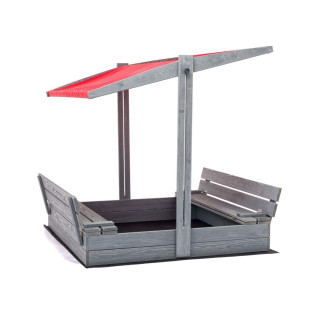 Lezárható, impregnált homokozó tetővel és UV-szűrővel - 120x120 cm