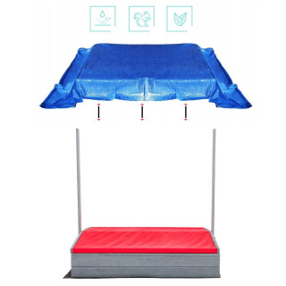 Lezárható, impregnált homokozó tetővel és UV-szűrővel - 120x120 cm