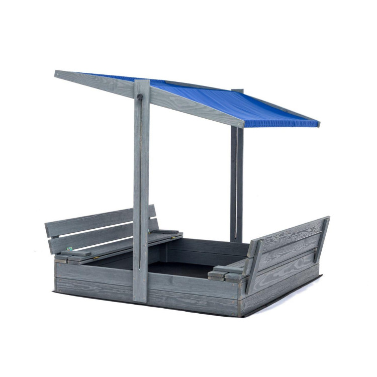 Lezárható, impregnált homokozó tetővel és UV-szűrővel - 120x120 cm