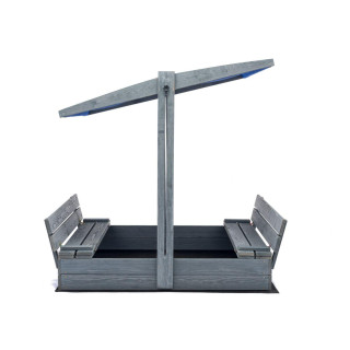 Lezárható, impregnált homokozó tetővel és UV-szűrővel - 120x120 cm