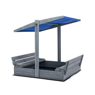 Lezárható, impregnált homokozó tetővel és UV-szűrővel - 120x120 cm