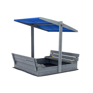 Lezárható, impregnált homokozó tetővel és UV-szűrővel - 120x120 cm