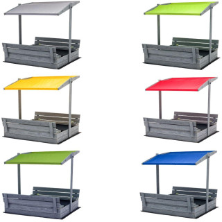 Lezárható, impregnált homokozó tetővel és UV-szűrővel - 120x120 cm