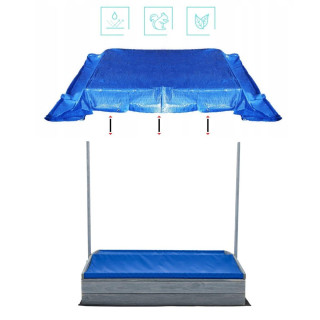 Lezárható, impregnált homokozó tetővel és UV-szűrővel - 120x120 cm