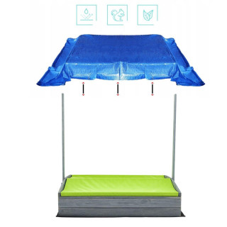 Lezárható, impregnált homokozó tetővel és UV-szűrővel - 120x120 cm