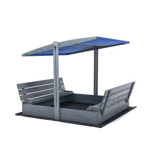 Zárt, impregnált homokozó tetővel és UV-szűrővel - 140x140 cm