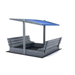 Zárt, impregnált homokozó tetővel és UV-szűrővel - 140x140 cm