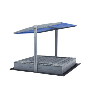 Zárt, impregnált homokozó tetővel és UV-szűrővel - 140x140 cm