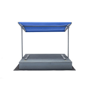 Zárt, impregnált homokozó tetővel és UV-szűrővel - 140x140 cm