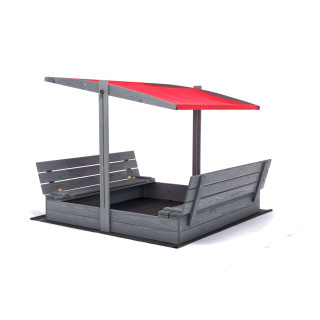 Zárt, impregnált homokozó tetővel és UV-szűrővel - 140x140 cm