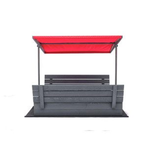 Zárt, impregnált homokozó tetővel és UV-szűrővel - 140x140 cm