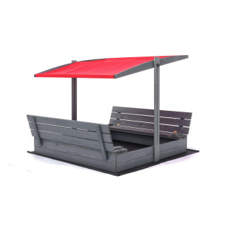 Zárt, impregnált homokozó tetővel és UV-szűrővel - 140x140 cm