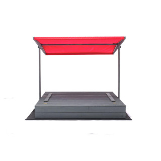 Zárt, impregnált homokozó tetővel és UV-szűrővel - 140x140 cm