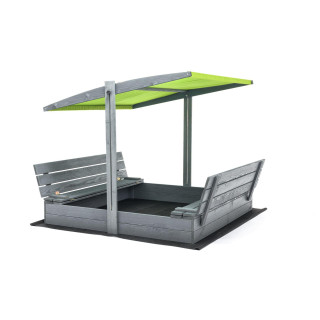 Zárt, impregnált homokozó tetővel és UV-szűrővel - 140x140 cm