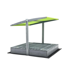 Zárt, impregnált homokozó tetővel és UV-szűrővel - 140x140 cm