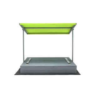 Zárt, impregnált homokozó tetővel és UV-szűrővel - 140x140 cm