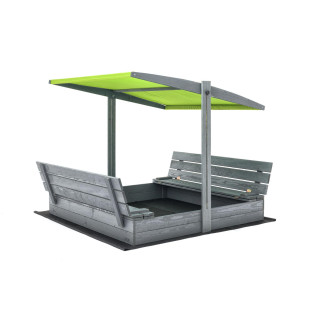 Zárt, impregnált homokozó tetővel és UV-szűrővel - 140x140 cm