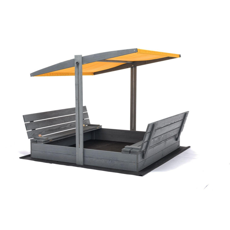 Zárt, impregnált homokozó tetővel és UV-szűrővel - 140x140 cm