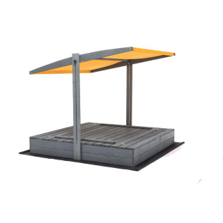 Zárt, impregnált homokozó tetővel és UV-szűrővel - 140x140 cm