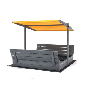 Zárt, impregnált homokozó tetővel és UV-szűrővel - 140x140 cm