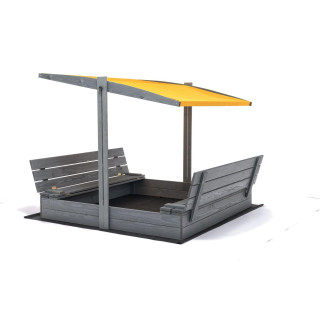 Zárt, impregnált homokozó tetővel és UV-szűrővel - 140x140 cm