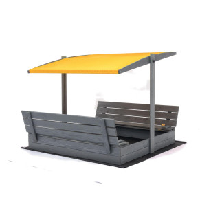 Zárt, impregnált homokozó tetővel és UV-szűrővel - 140x140 cm