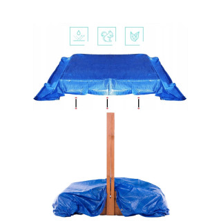 Zárt, impregnált homokozó tetővel és UV-szűrővel - 140x140 cm
