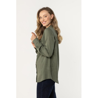 Női vászon ing khaki színben