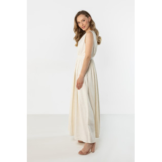 Női bézs színű vászonruha