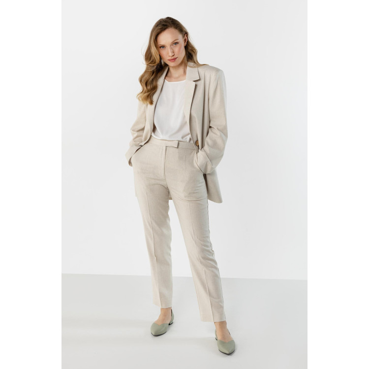 Női vászonnadrág bézs színben