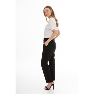 Fekete lenvászon női nadrág