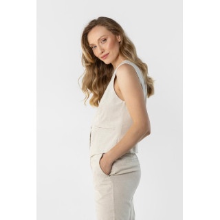 Női vászon mellény bézs színben