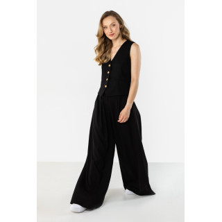 Női vászon mellény fekete színben