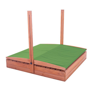 Impregnált homokozó UV-szűrős tetővel - 140x140 cm