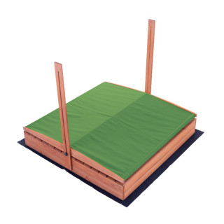 Impregnált homokozó UV-szűrős tetővel - 140x140 cm