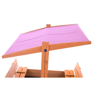 Impregnált homokozó UV-szűrős tetővel - 120x120 cm