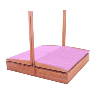 Impregnált homokozó UV-szűrős tetővel - 140x140 cm