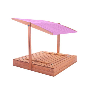 Impregnált homokozó UV-szűrős tetővel - 140x140 cm