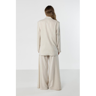 Bézs színű vászon női kabát