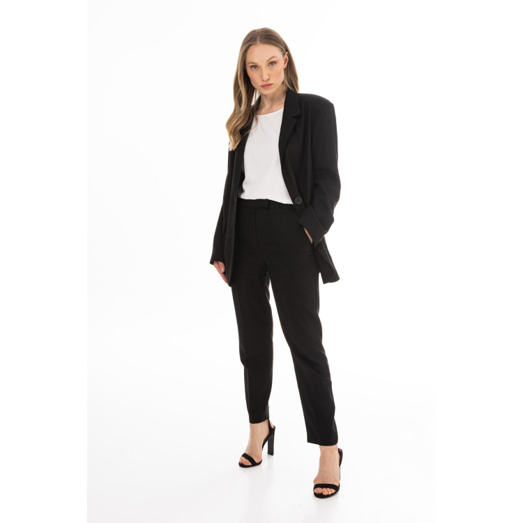 Női vászonkabát fekete színben