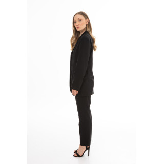 Női vászonkabát fekete színben