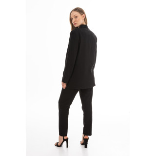 Női vászonkabát fekete színben